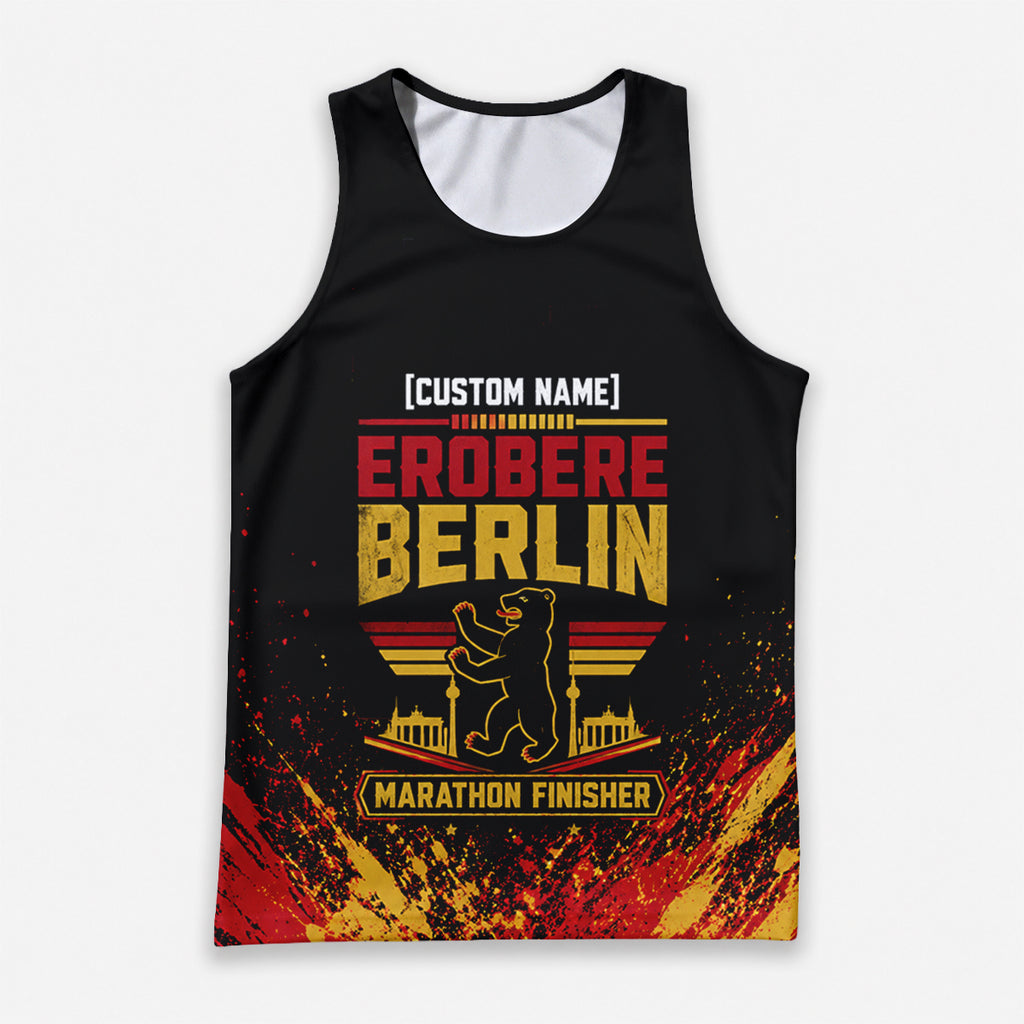 Grunge Farbspritzer Berlin Wettkampftag Lauf-Tanktop