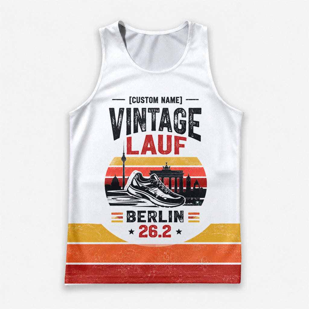Retro Sonnenuntergang Berlin Wettkampftag Lauf-Tanktop