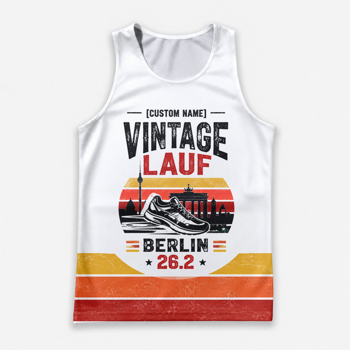 Retro Sonnenuntergang Berlin Wettkampftag Lauf-Tanktop