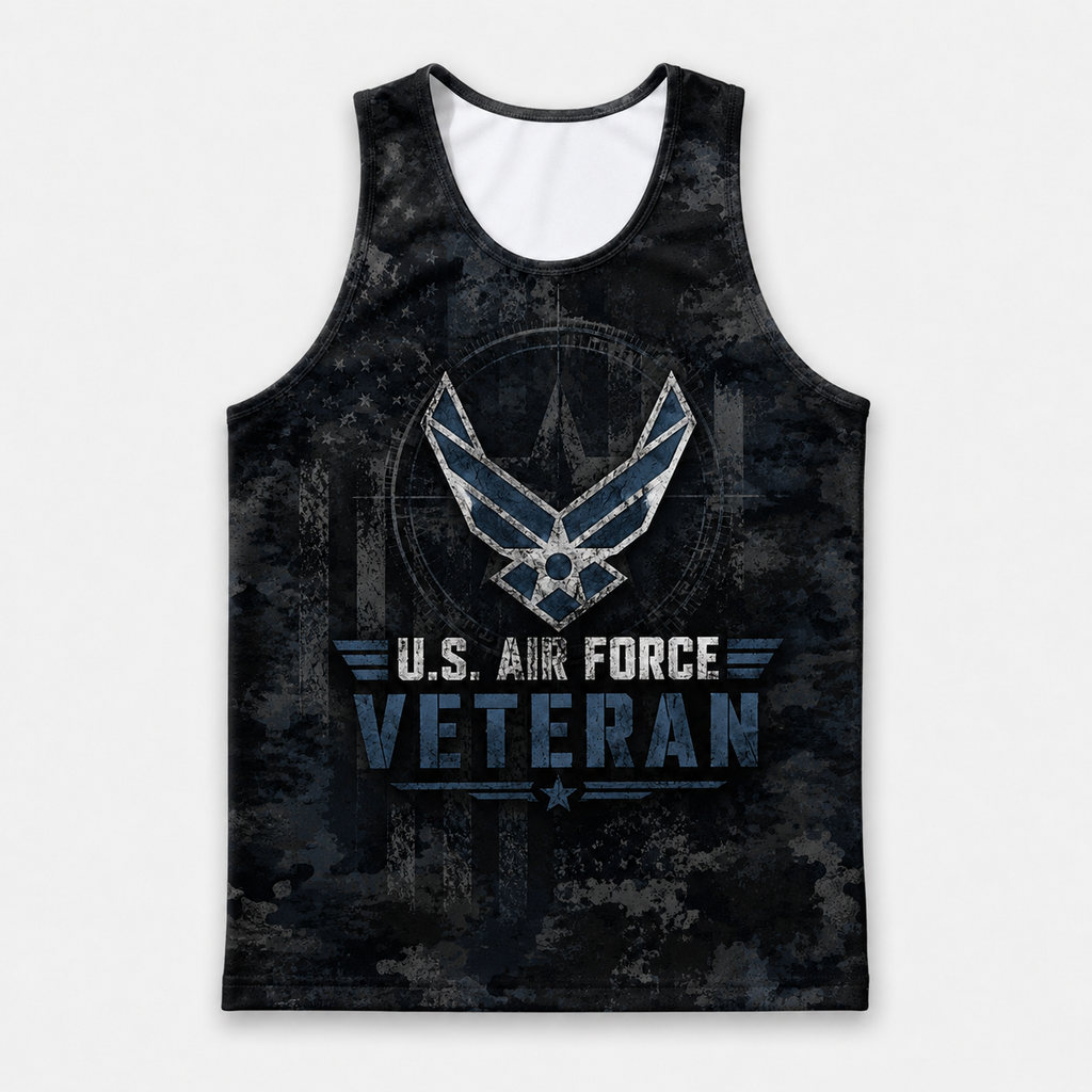 Veteran Running Tank Top - US Air Force Veteran V9 Tech Singlet