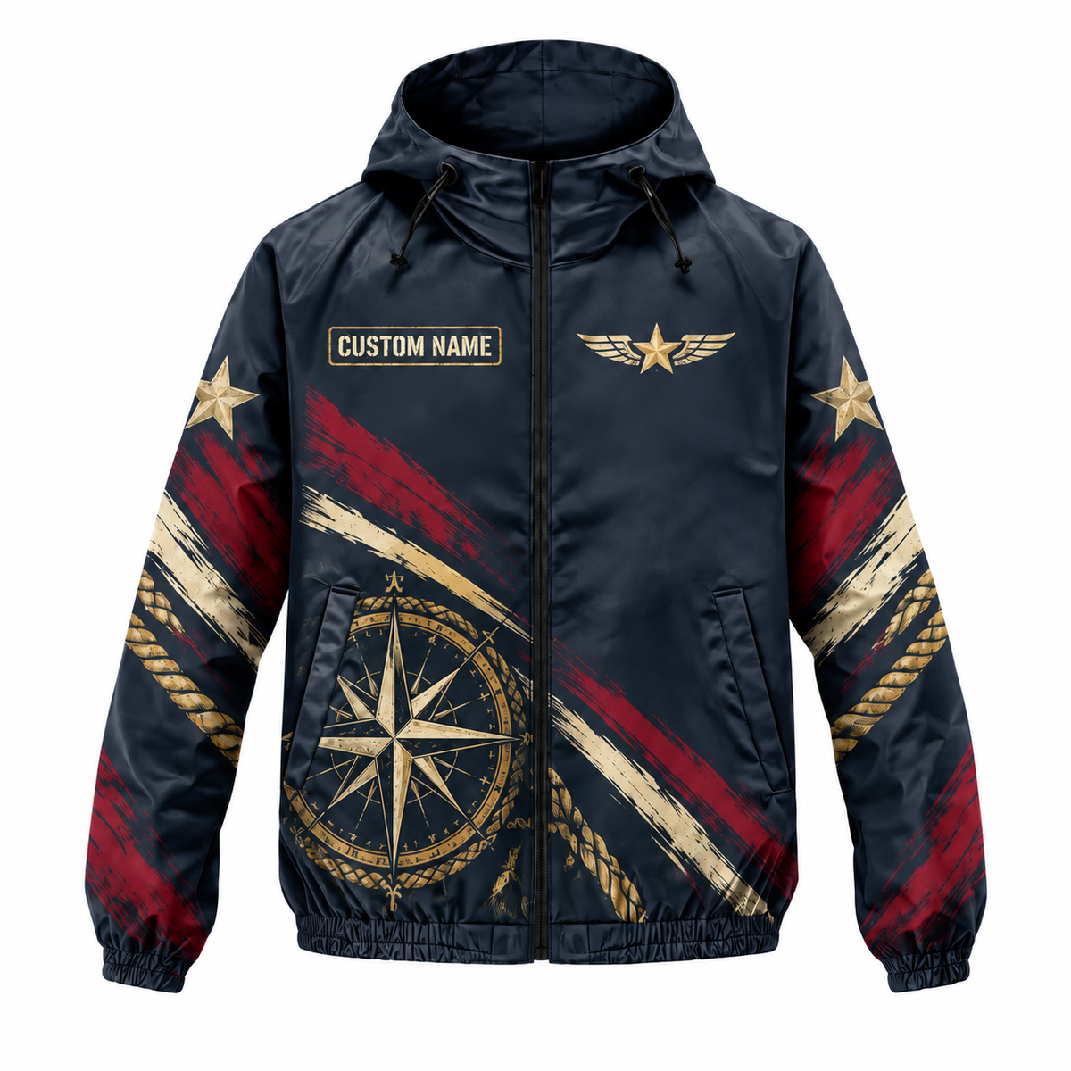 Custom Name Marine Veteran Semper Forward Running Windbreaker Jacket