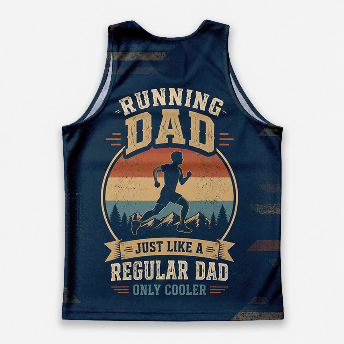 Funny Dad Running Tank Top Like Regular Dad Only Cooler Tech Singlet V2