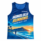Custom Name Miles Diamond Head Sunrise Running Tank Top