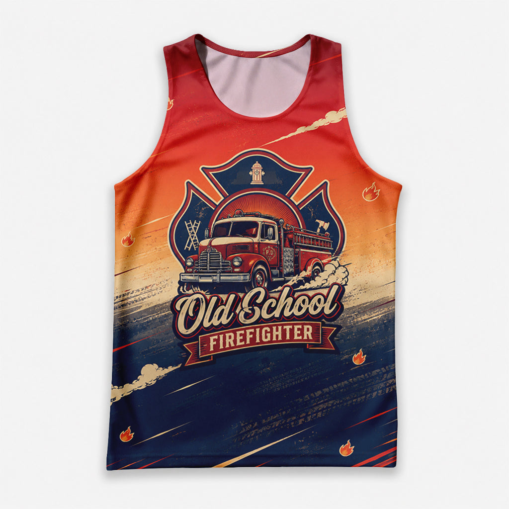 Men's Running Tank Top Firefighter Old School Firefighter Running Singlet