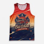 Men's Running Tank Top Firefighter Old School Firefighter Running Singlet
