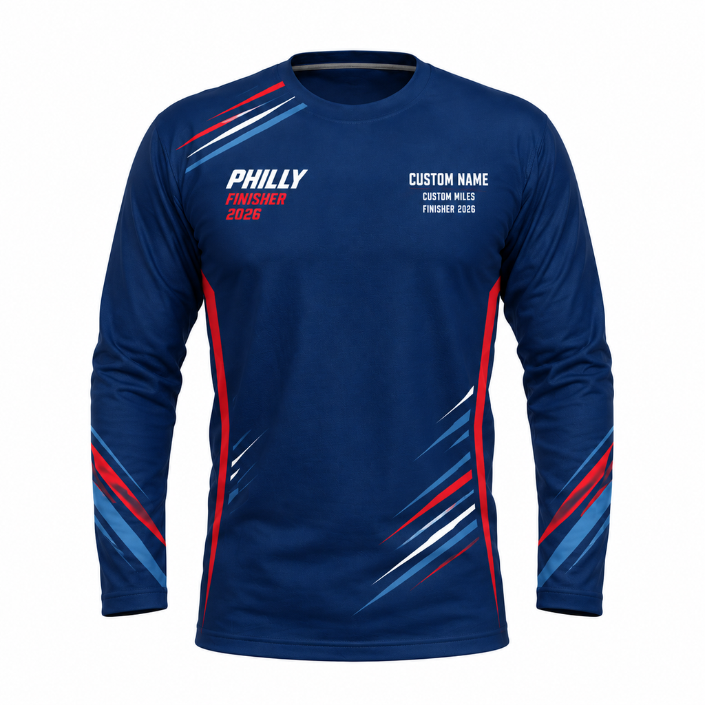 Custom Name Philly Finisher Racing 2026 Running Long Sleeve Shirt
