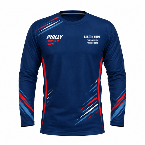 Custom Name Philly Finisher Racing 2026 Running Long Sleeve Shirt