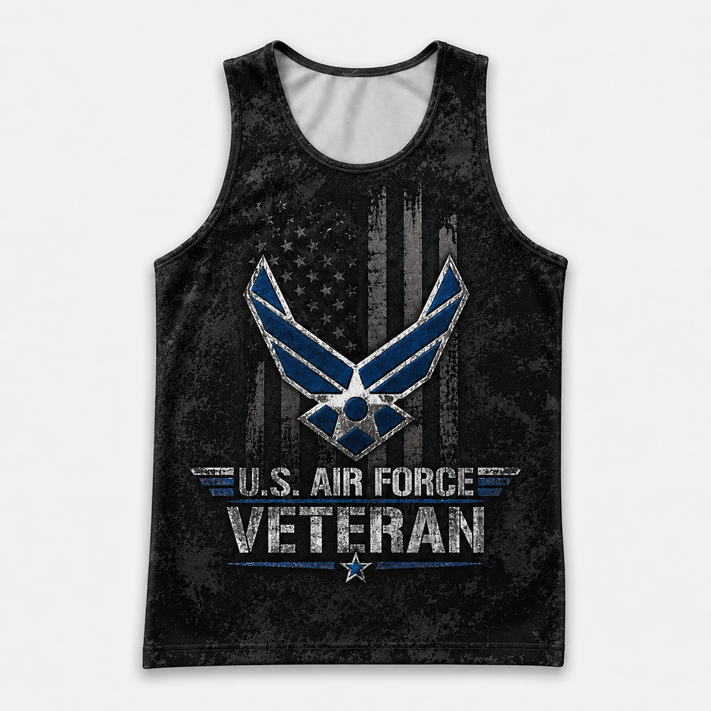 Veteran Running Tank Top - US Air Force Veteran V10 Tech Singlet