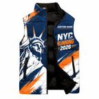 Custom Name Liberty Run NYC Sleeveless Running Puffer Jacket