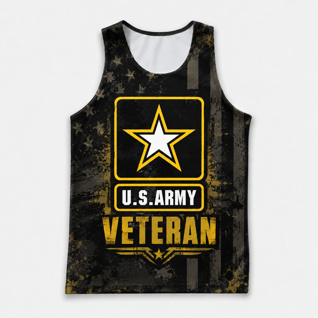 Veteran Running Tank Top - US Army Veteran V5 Tech Singlet