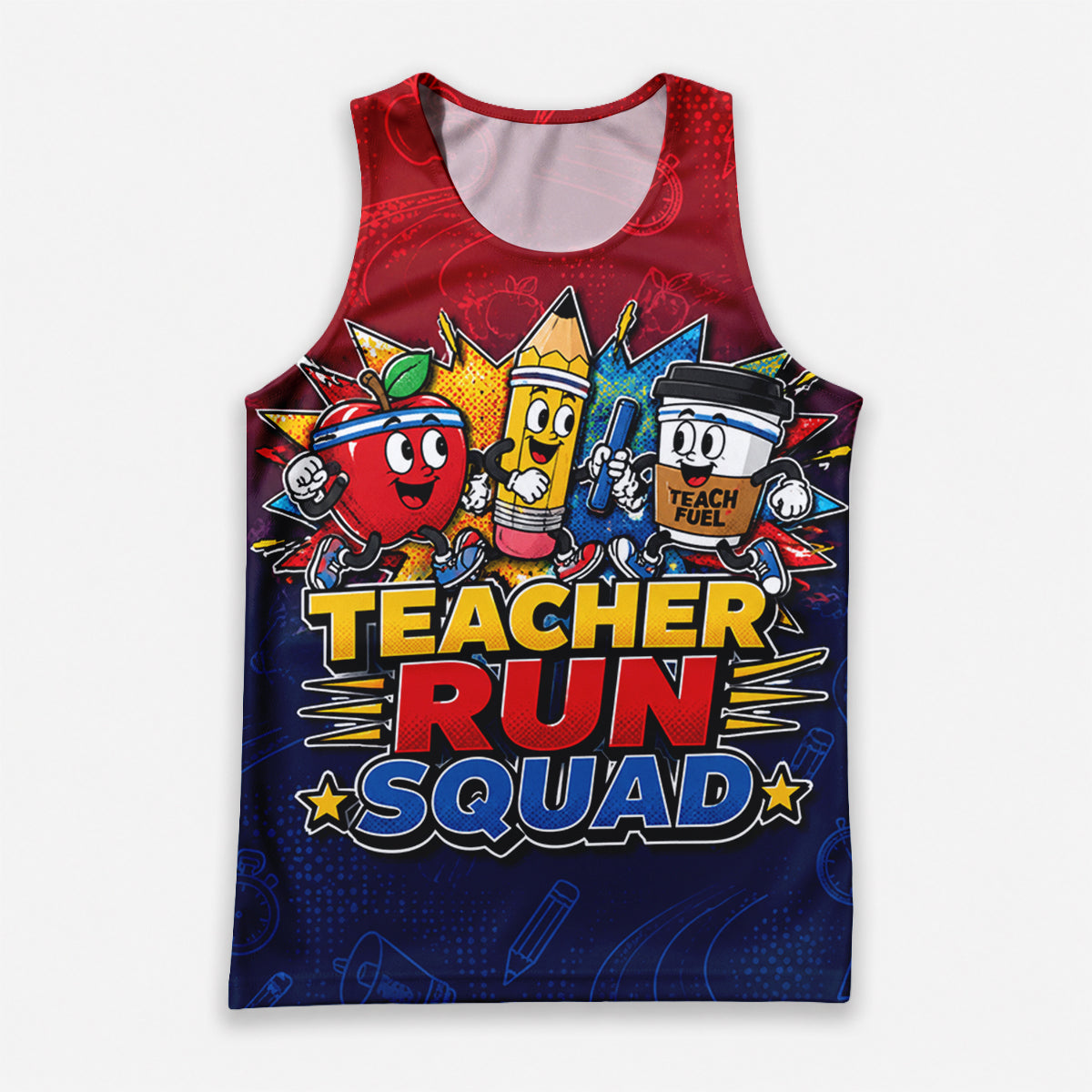 Teacher Running Tank Top Teacher Racing Squad Tech Running Singlet