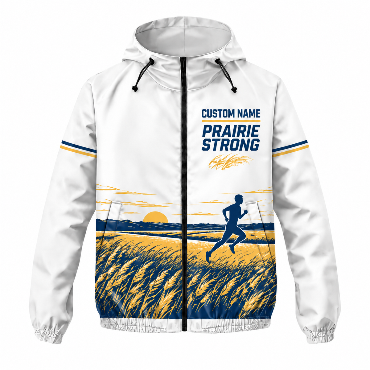 Custom Name Illinois Prairie Strong Illinois Running Windbreaker Jacket