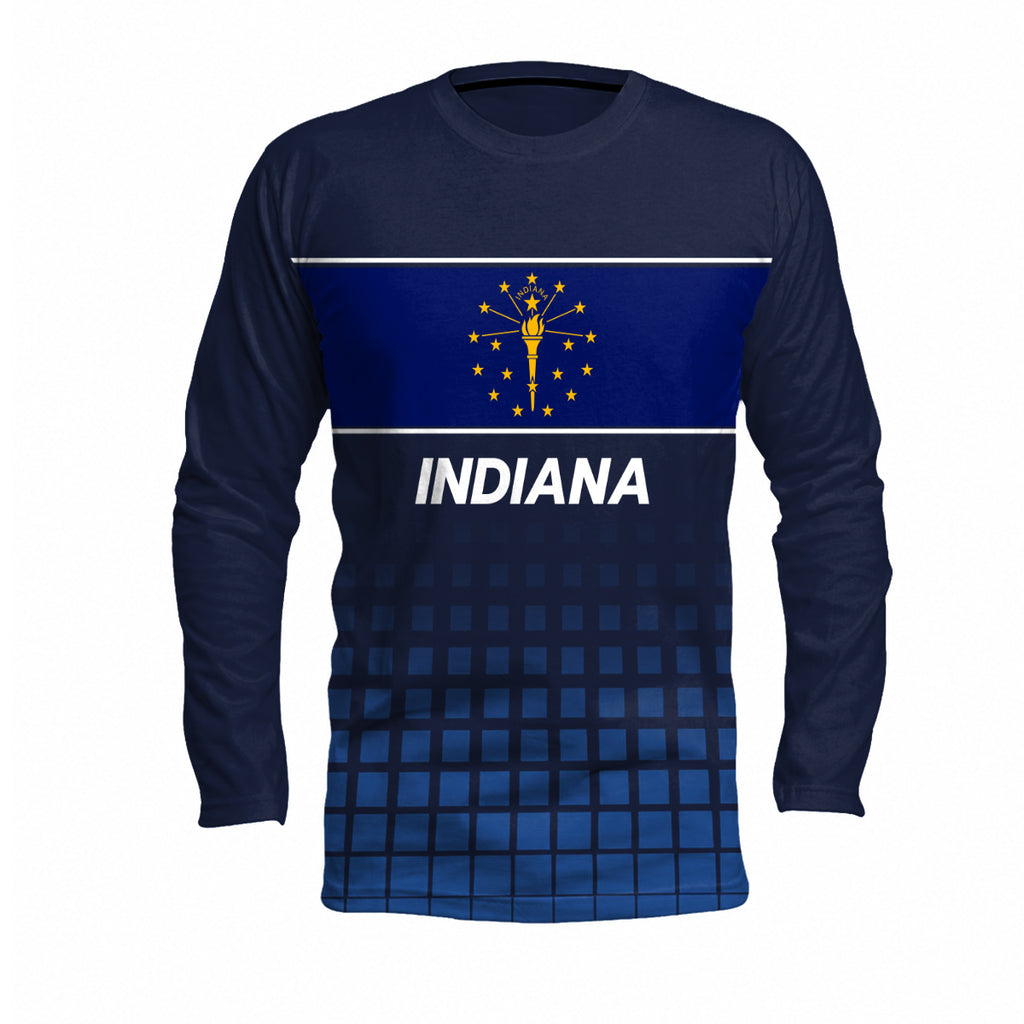 Indiana State Pride Long Sleeve Running T-Shirt