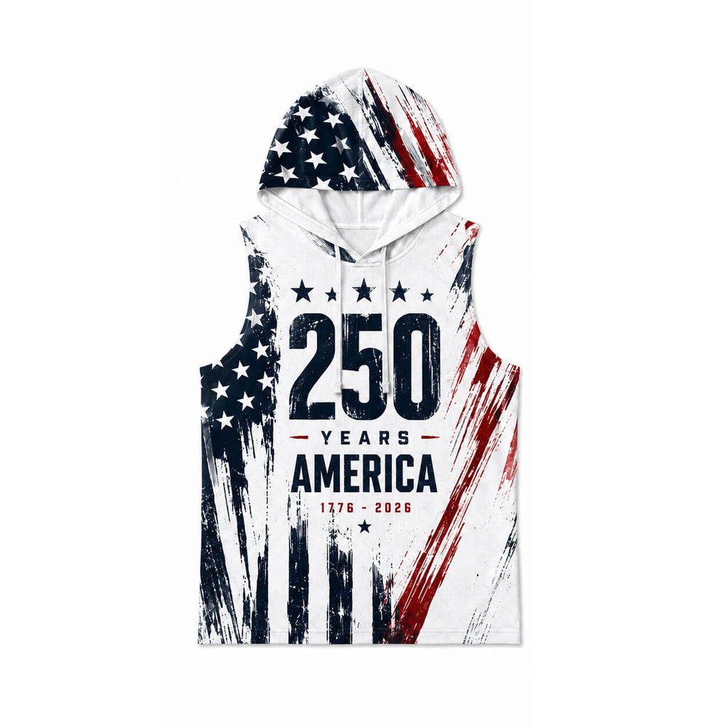 USA 250 Men's Workout Hooded Tank Top