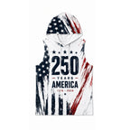 USA 250 Men's Workout Hooded Tank Top