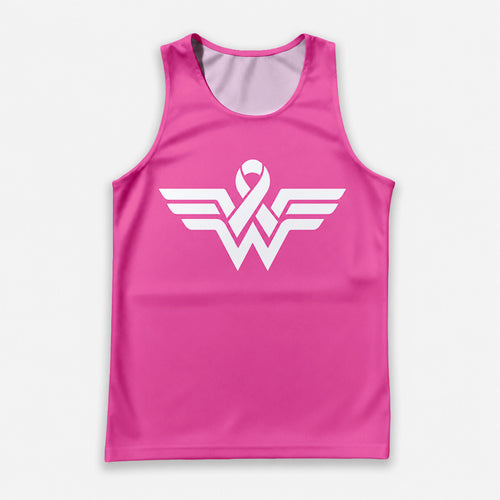 Cancer Fighter Running Tank Top Strong Ribbon Wing Emblem Running Singlet for Men and Women
