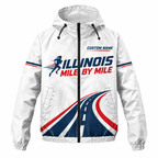 Custom Name Illinois Mile by Mile Illinois Running Windbreaker Jacket