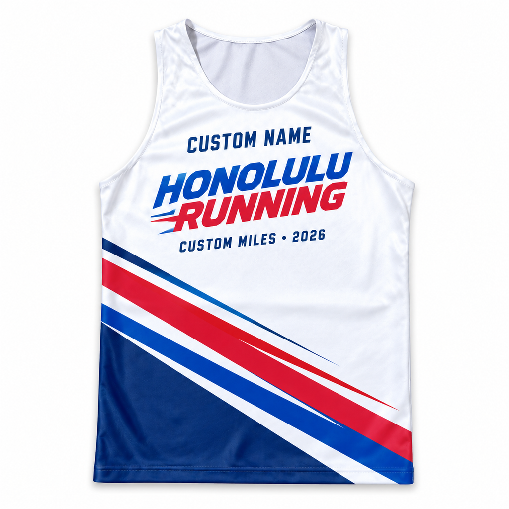 Custom Name Miles Honolulu Race Spirit Running Tank Top