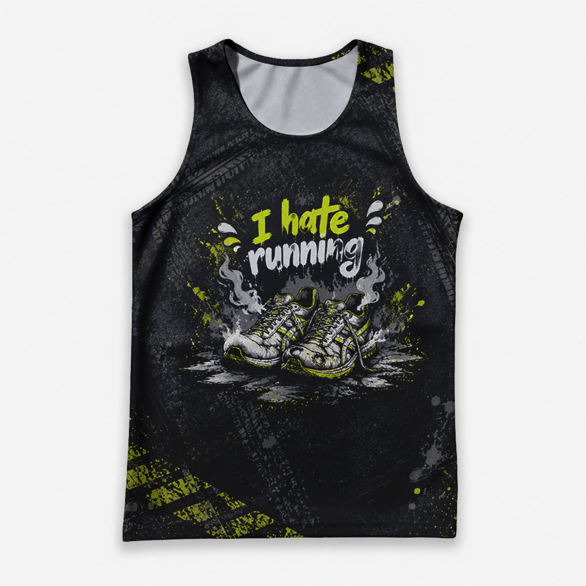 Funny Running Tank Top I Hate Running Road Runner Tech Singlet