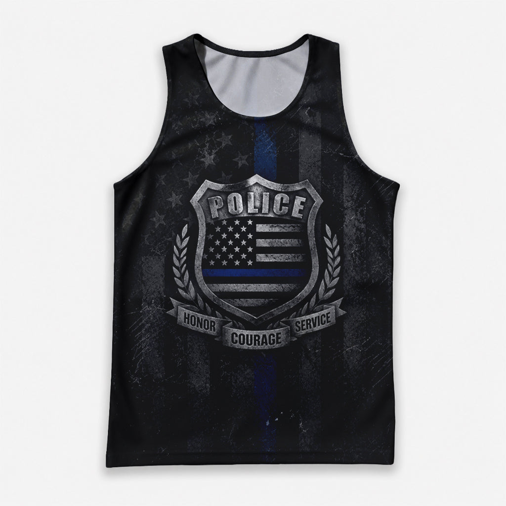 Men's Running Tank Top Police Honor Courage Service Running Singlet