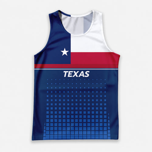 Patriotic Tech Running Tank Top - Texas State Pride Running Singlet