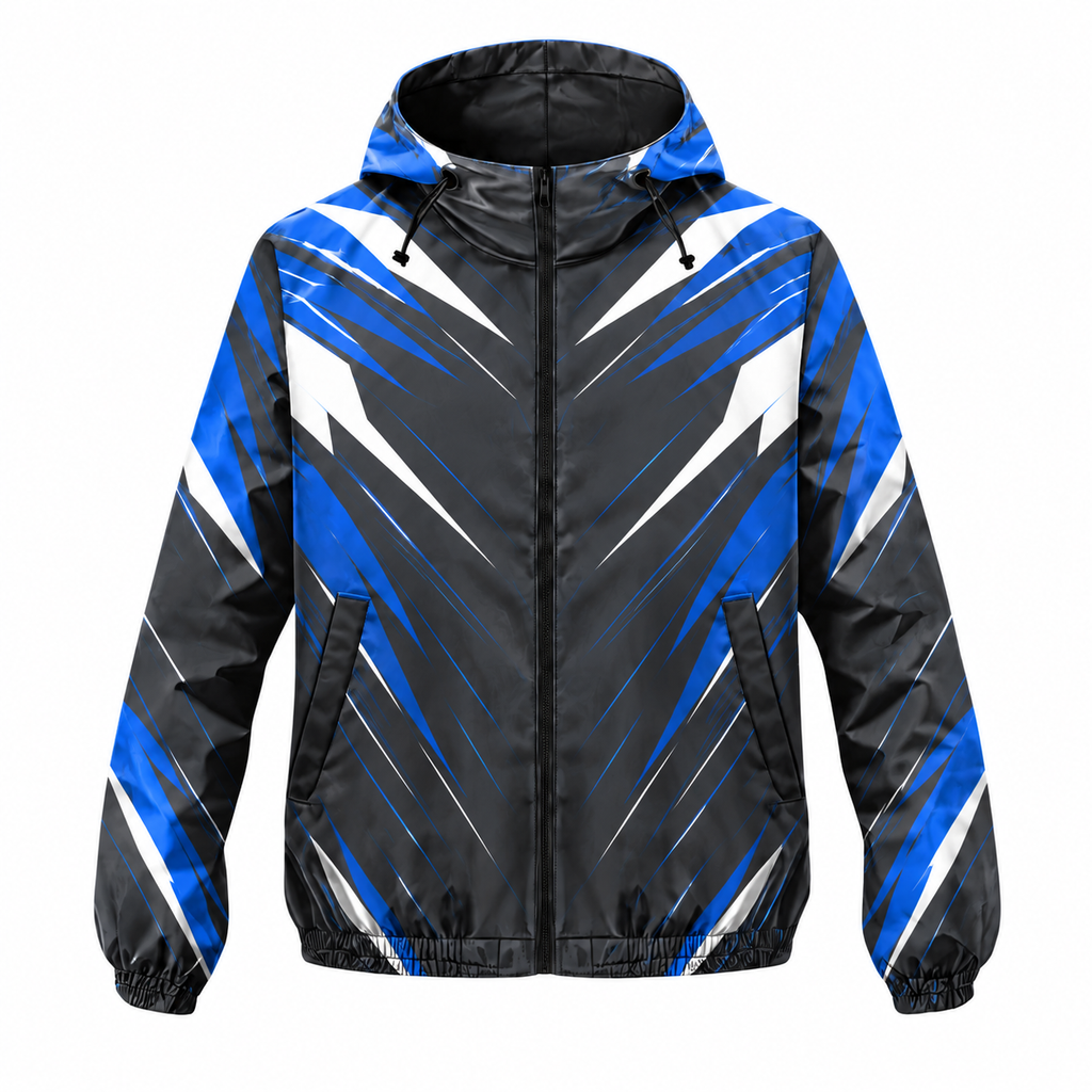 Custom Name State Velocity Lines Running Windbreaker Jacket