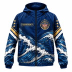 Custom Name Navy Honor Courage Commitment Running Windbreaker Jacket