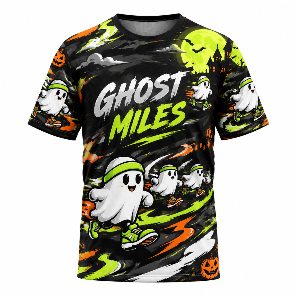 Ghost Miles Halloween Tech Running T-Shirt
