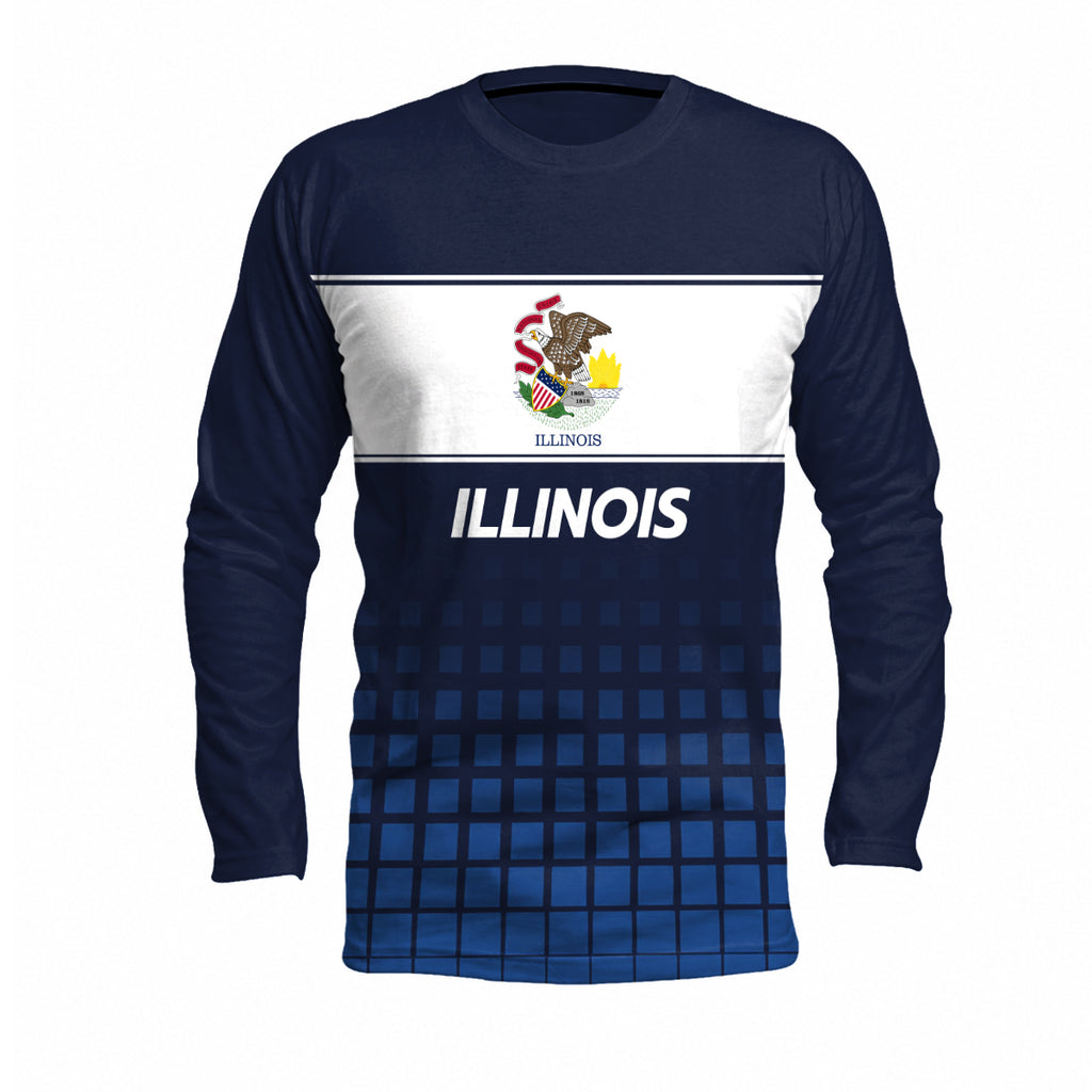 Illinois State Pride Long Sleeve Running T-Shirt