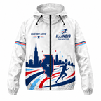 Custom Name Illinois Run United Illinois Running Windbreaker Jacket