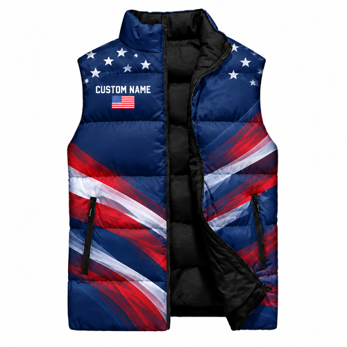 Old Glory Midnight Sleeveless Running Puffer Jacket