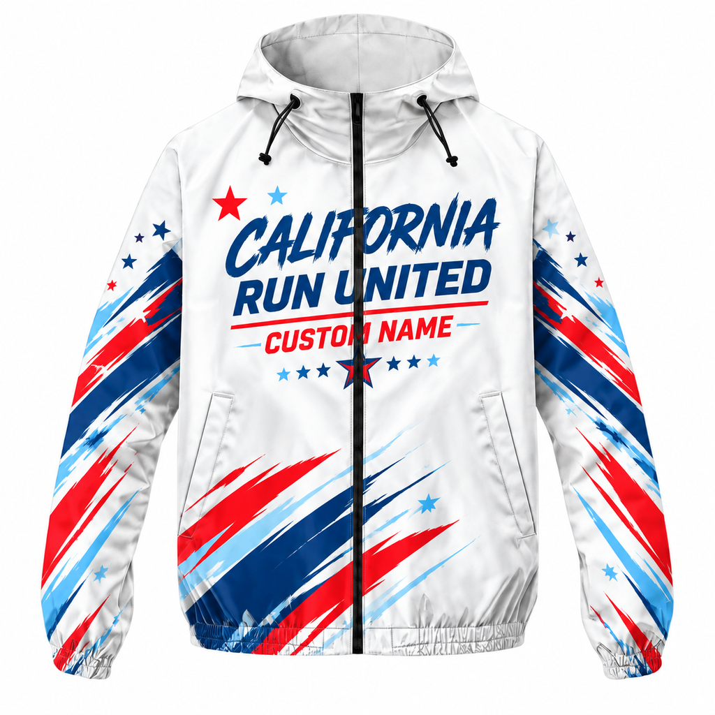 Custom Name California Run United Running Windbreaker Jacket