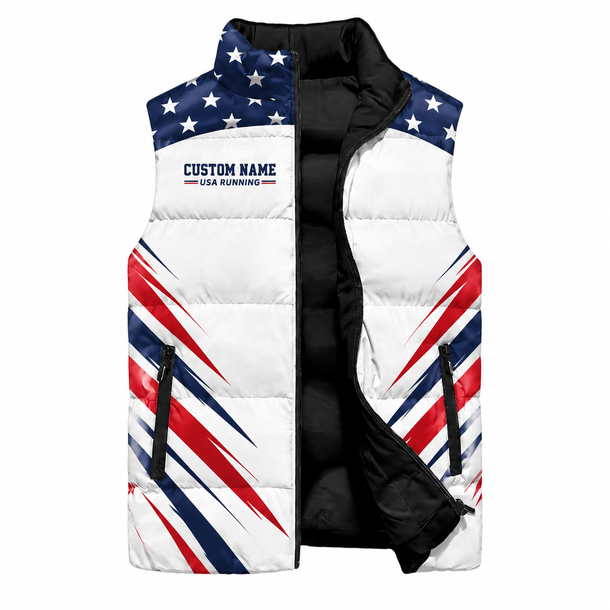 Stars & Stripes Velocity Sleeveless Running Puffer Jacket