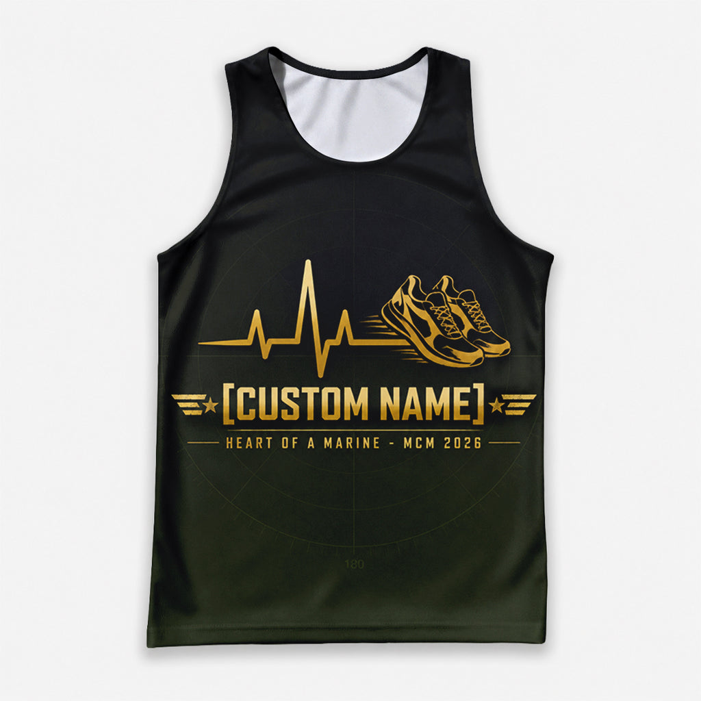 Heart of a Marine The Marine Corp Race Day Running Tank Top