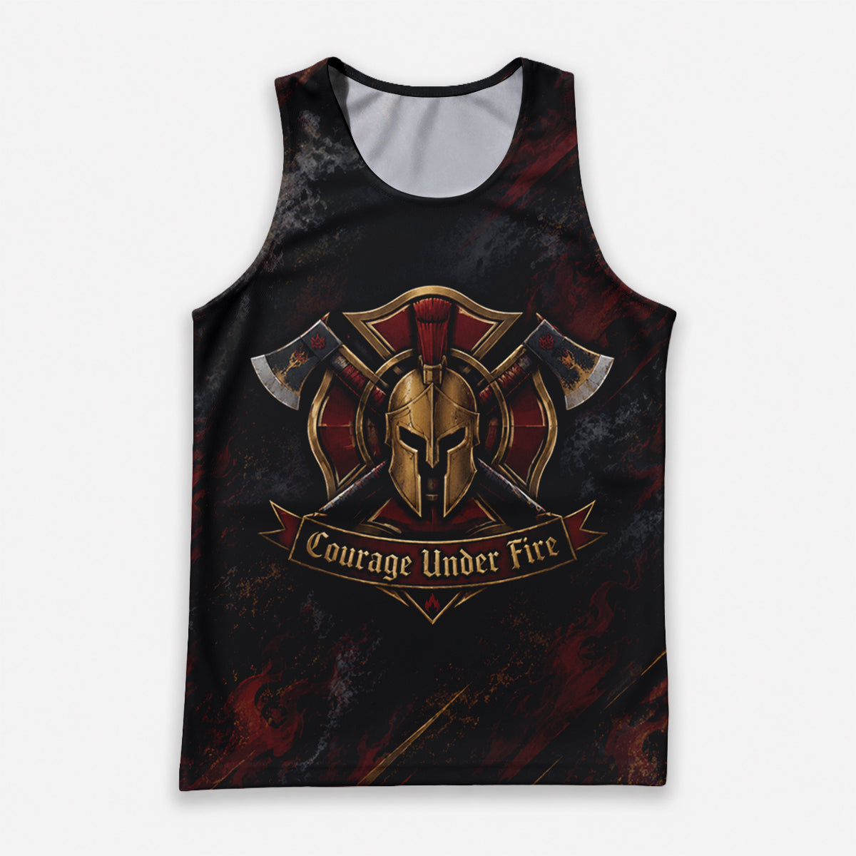 Men's Running Tank Top Firefighter Courage Under Fire Running Singlet V2