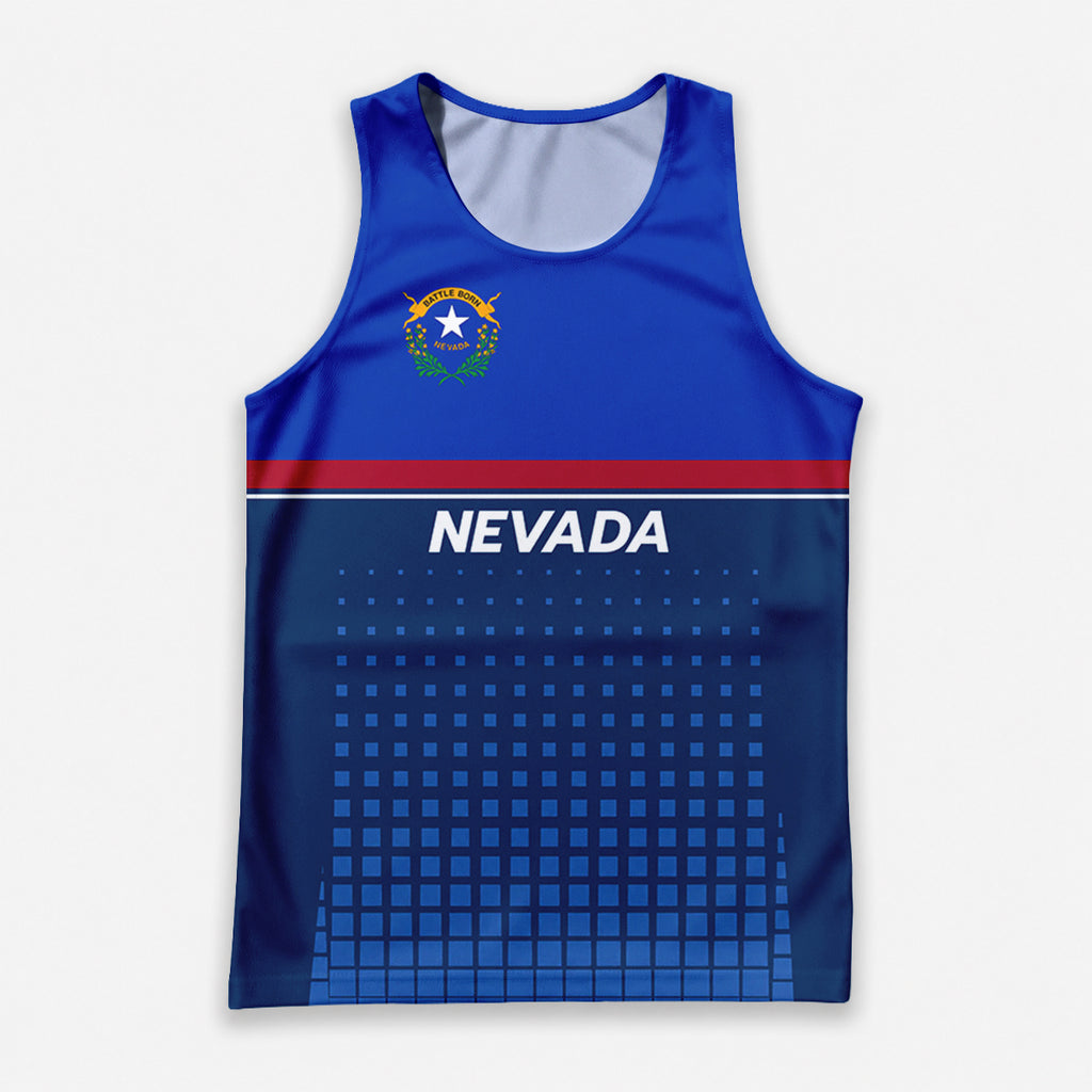 Patriotic Tech Running Tank Top - Nevada State Pride Running Singlet