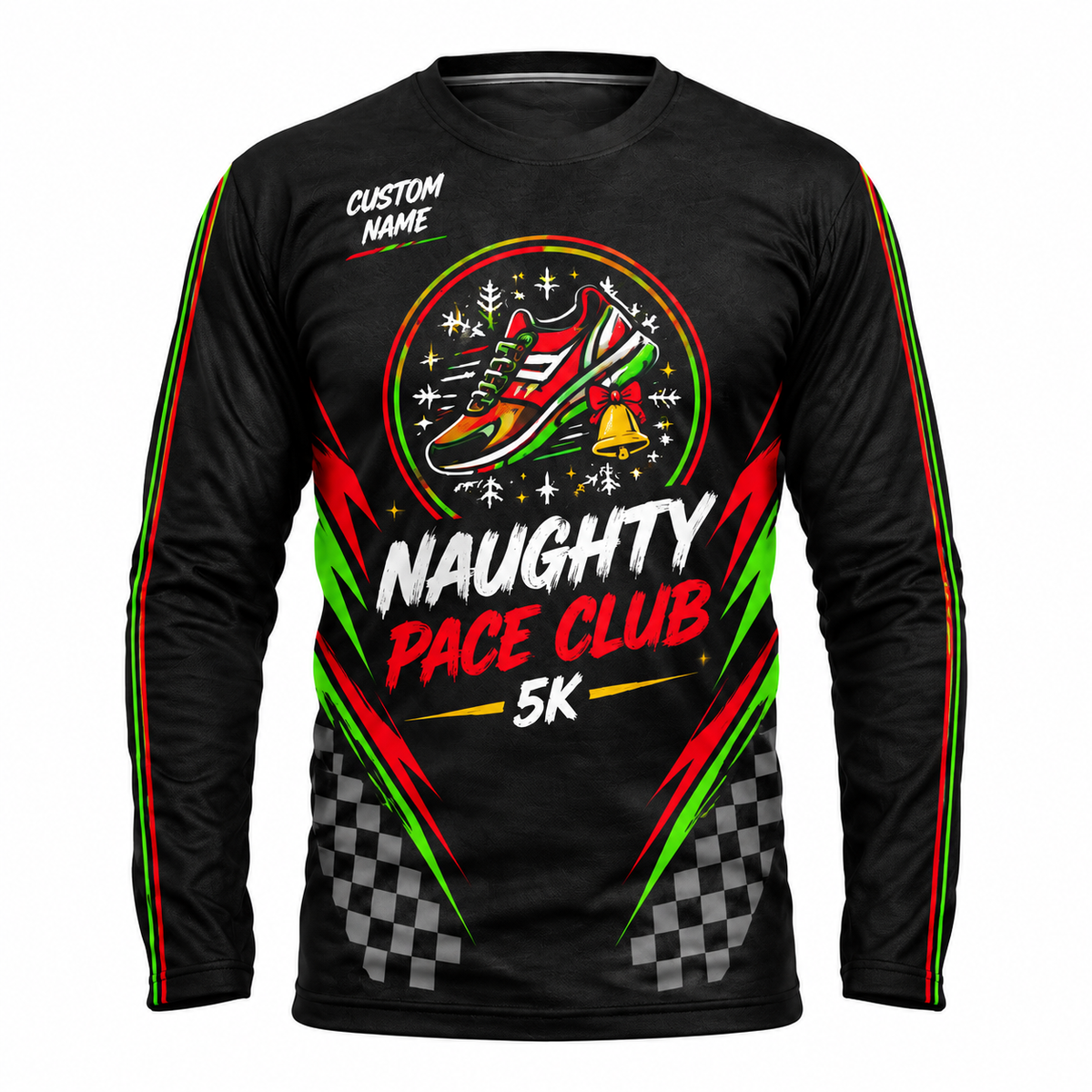 Custom Name Naughty Pace Club Running Long Sleeve Shirt