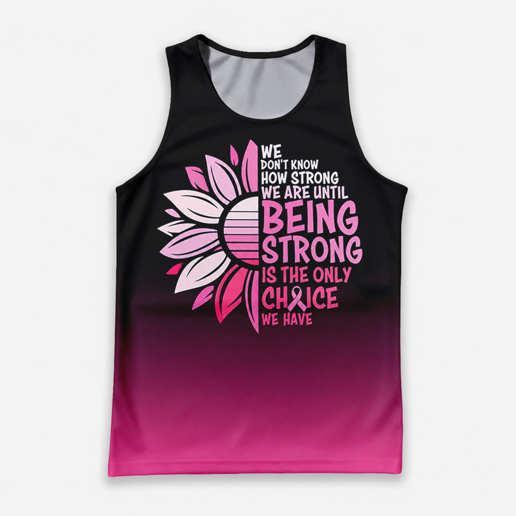 Cancer Fighter Running Tank Top Strong Pink Sunflower Running Singlet for Men and Women