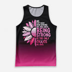 Cancer Fighter Running Tank Top Strong Pink Sunflower Running Singlet for Men and Women