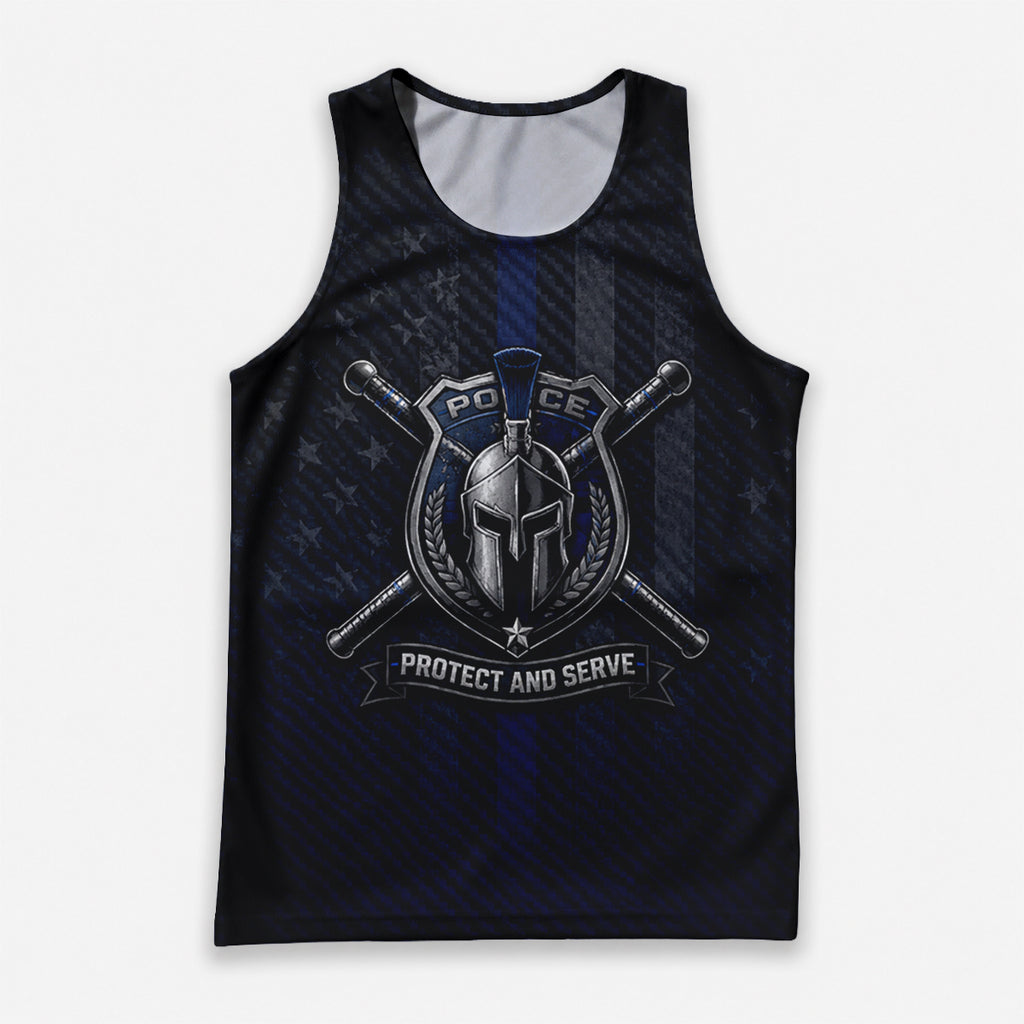 Men's Running Tank Top Police Protect And Serve Running Singlet