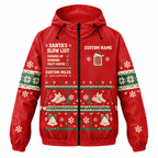 Custom Name Santa’s Slow List Santa Hustle Galveston Running Windbreaker Jacket