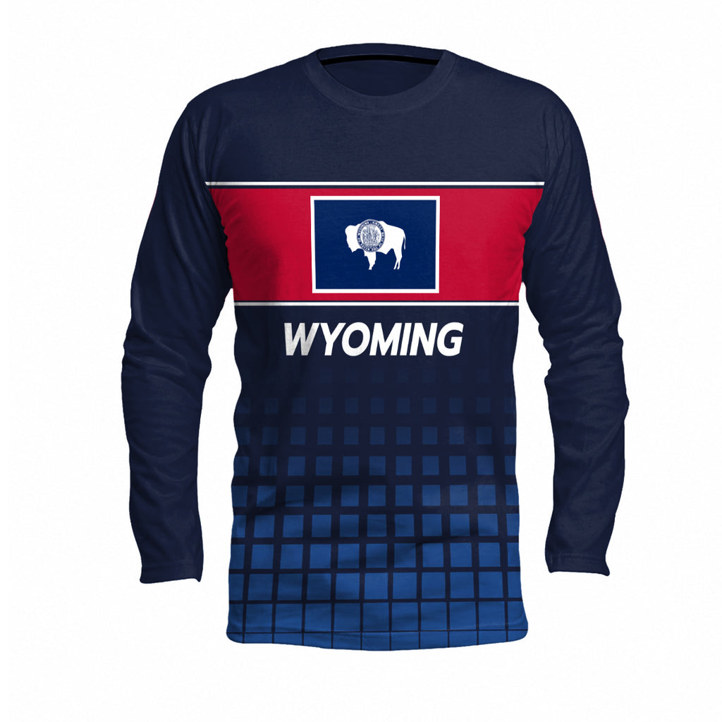 Wyoming State Pride Long Sleeve Running T-Shirt