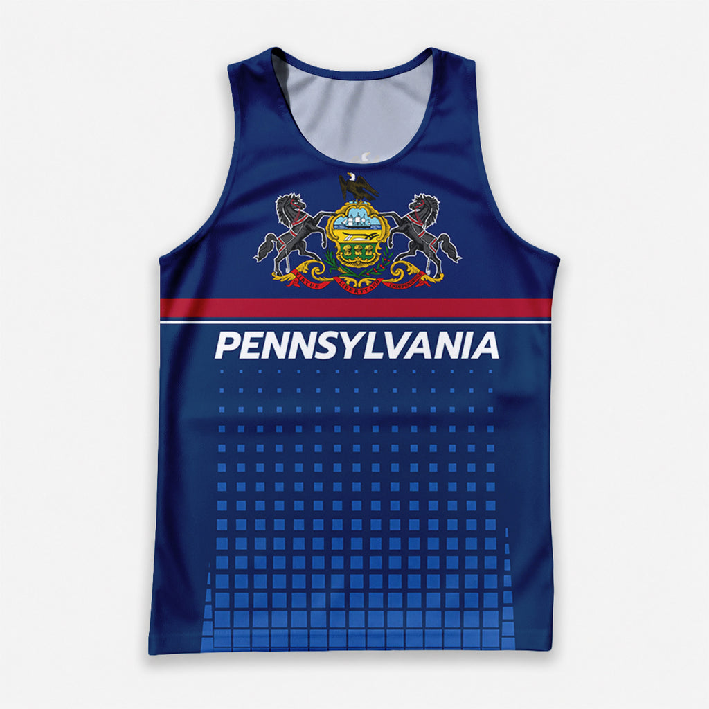 Patriotic Tech Running Tank Top - Pennsylvania State Pride Running Singlet