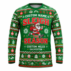 Custom Name Miles Sleigh the Season Santa Hustle Galveston Running Long Sleeve Shirt