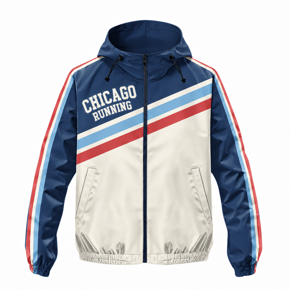 Custom Name Chicago Retro Track Running Windbreaker Jacket