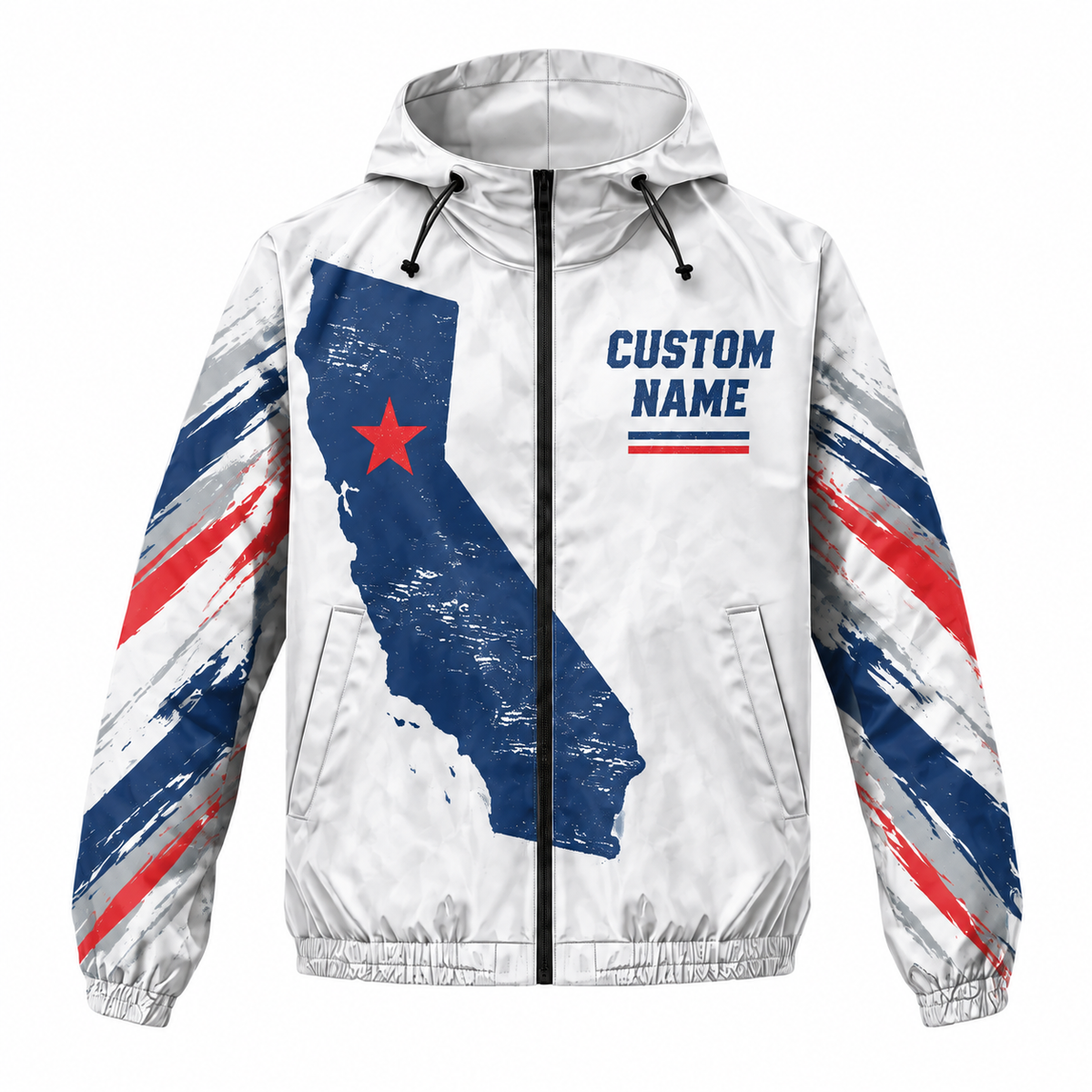 Custom Name California State Pride Runner Running Windbreaker Jacket