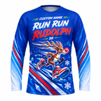 Custom Name Run Run Rudolph Running Long Sleeve Shirt
