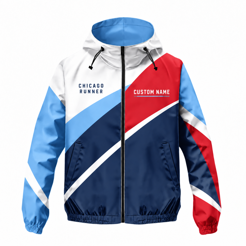Custom Name Chicago Speed Blocks Running Windbreaker Jacket