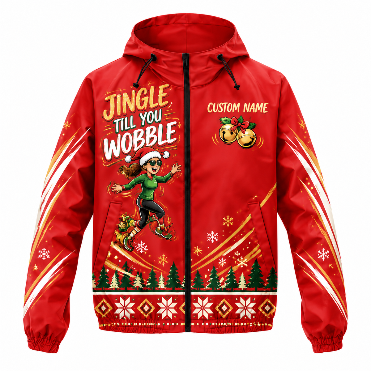 Custom Name Jingle Till You Wobble Running Windbreaker Jacket