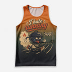 Funny Running Tank Top I Hate Running BBQ Grill Runner Tech Singlet